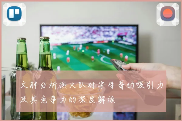 文胖分析热火队对字母哥的吸引力及其竞争力的深度解读